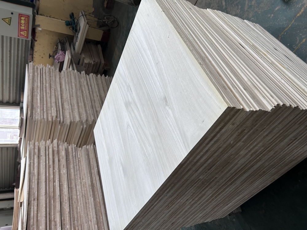 Custom Size Wood Tabletop with Bleached Paulownia Panel and 2440x1220 or 1200x600 Size