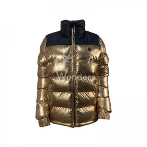 China Winter Shiny Metallic Color Womens Padding Jacket Puffer 100% Polyester Customized wholesale