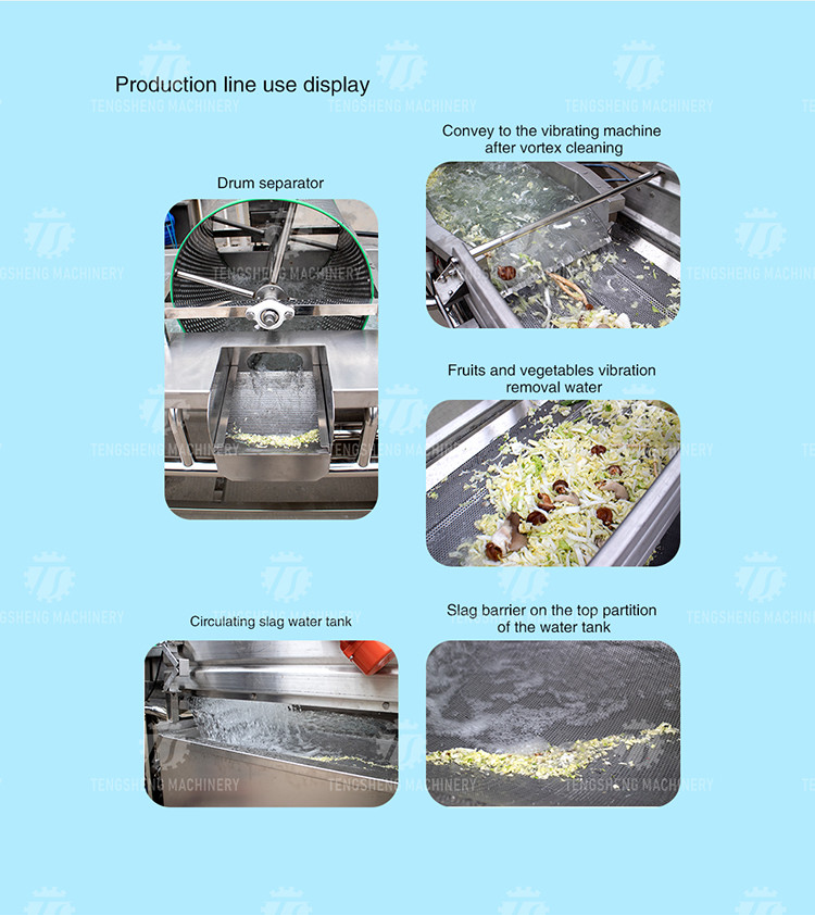 2400L 1800KG/H Fruit Vegetable Washing Line With Swirling Bubbles