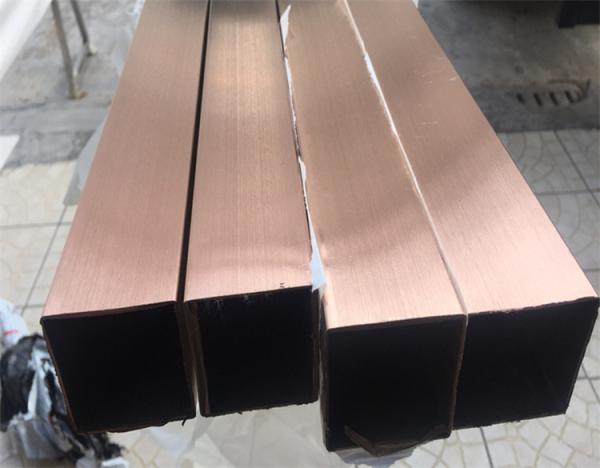 Gold Rose Gold Stainless Steel Pipe Tube Hairline Finish 201 304 316 For