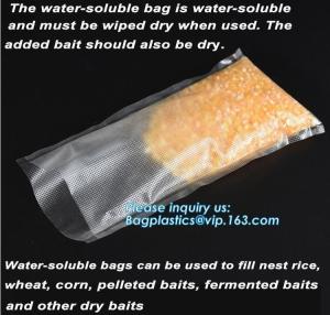 China custom made colored soft PVA water soluble plasticfishing lure packaging, Bait Bags forFishing, dissolved in water fish wholesale