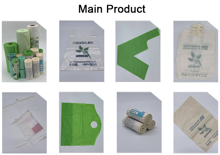 eco friendly wholesale cornstarch custom printed 100% biodegradable compostable plastic garbage bags on roll