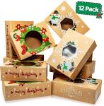 Kraft Foldable Christmas Gift Box Packaging For Chocolate Cake Bakery Dessert