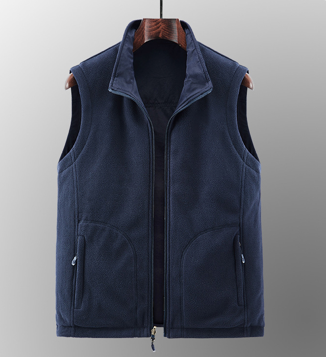 Multi Pockets Cargoes Waistcoat Solid Color Utility Zipper Sleeveless Sherpa Windbreaker Softshell Vest for Mens