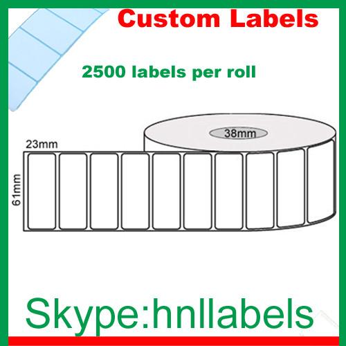 Thermal Transfer Labels 63mmX23mm/1 Plain Transfer Roll Permanent,2,500Lpr, 38mm