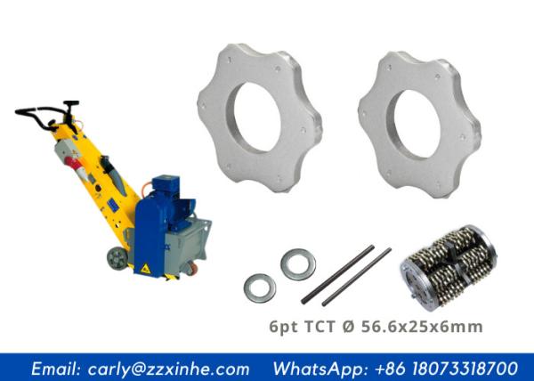 6pt Flail Tungsten Carbide Edge Milling Scarifier Cutter Fit Floor Milling Drums