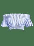Apparel Womens Striped Off Shoulder Cropped Top