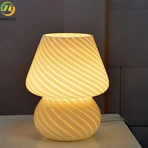 China 3 Color Modes E26 Glass Mushroom Table Lamp Bedroom Living Room Gift Present 12w wholesale