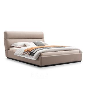 China Modern Italian Design Bedroom Furniture Leather 1.8m King Size Bed Bedding Set wholesale