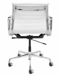 Commercial White Ribbed Office Chair Vinyl Leather Back Explosion Proof Classes