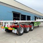 3 Axles Cement Bag Container Semi Trailer Trucks Flat Bed Container Export To
