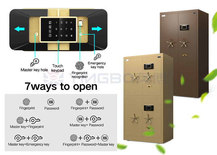 Fingerprint Lock Heavy Vault Safe Box Door For Security Four Doors