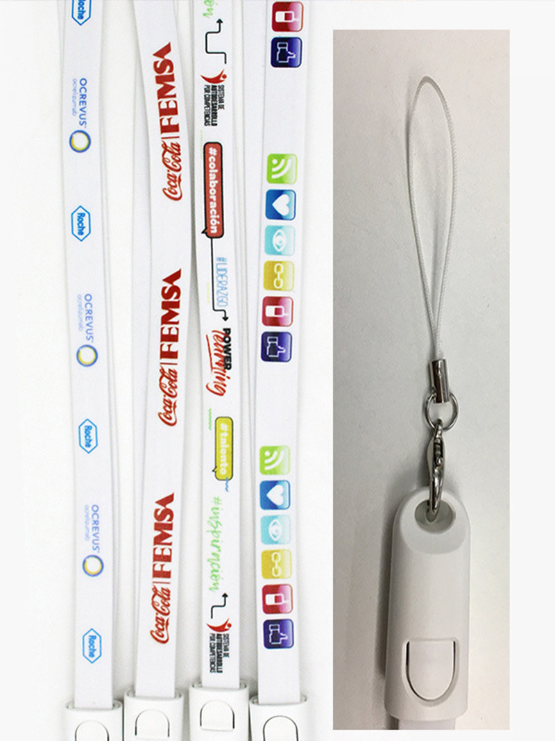 92cm USB 2.0 Charging Cable Name Card Mobile Phone Case Lanyard