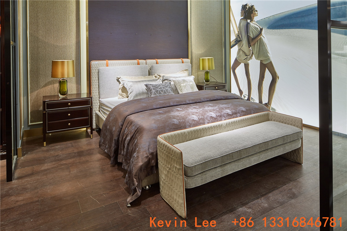 American style Living room furniture Floor stand for TV table in light luxury Stainless steel metal with Coffee table
