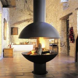 China Real Flame Cold Rolled Steel Wood Burning Stove Suspended Hanging Fireplace wholesale
