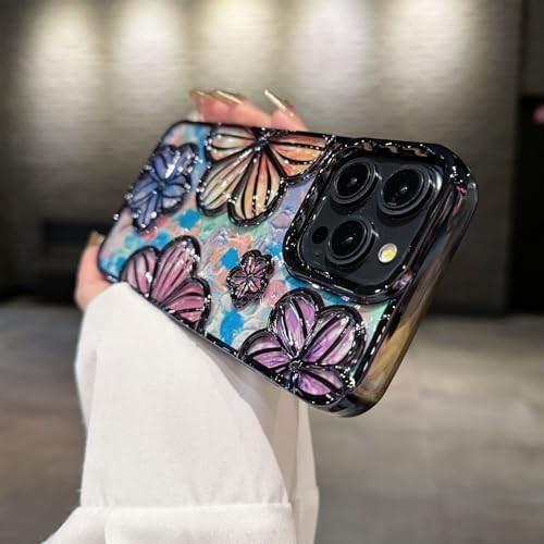 iPhone 12 Pro Max Case 6.7 Inch,Clear 3D Flower Phone Case for Women Girls