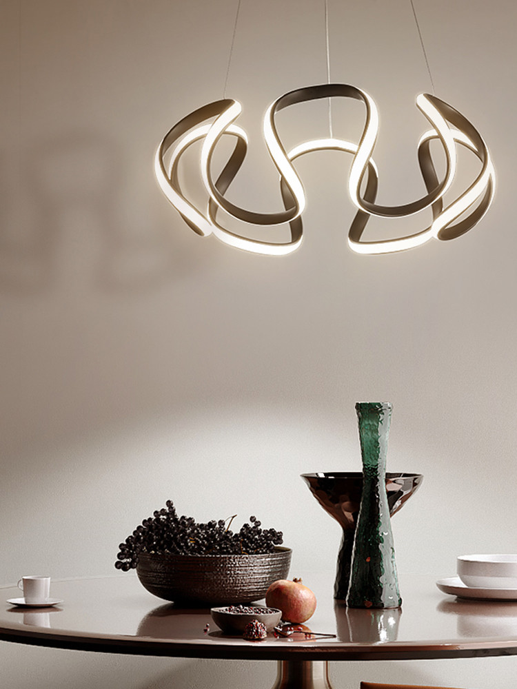Modern simple curve Art Chandelier Restaurant Restaurant Bar
