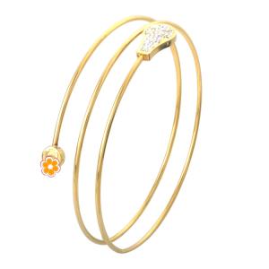 China coil Gold Bracelet, Newest Fashion Jewelry Tricyclic Bracelets Women Charm Stainless Steel Bangle wholesale