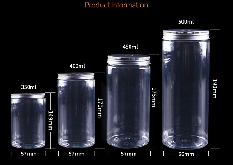 Beverage Round Plastic Pet Boba Juice Bottles Transparent 450ml With Aluminum Lid