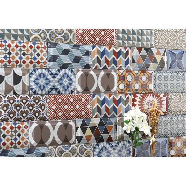 Modern Ceramic Wall Tiles 75x152mm Multiple Colors White Body
