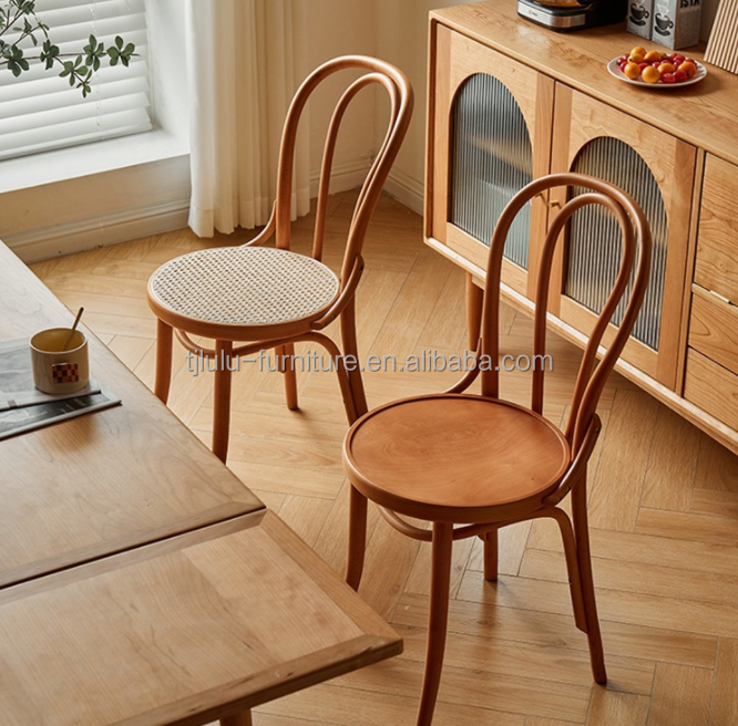 Custom Size Bentwood Stackable Dining Chairs in Mid Century French Thonet Style for Restaurants
