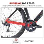8.5kg SAVA Carbon Road Bike 700c , T800 Carbon Fiber Racing Bike Double V Brake