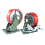 4/5/6/8inch Heavy Duty 1 Ton Red PU Wheel Iron Core Caster Wheel with Rotating