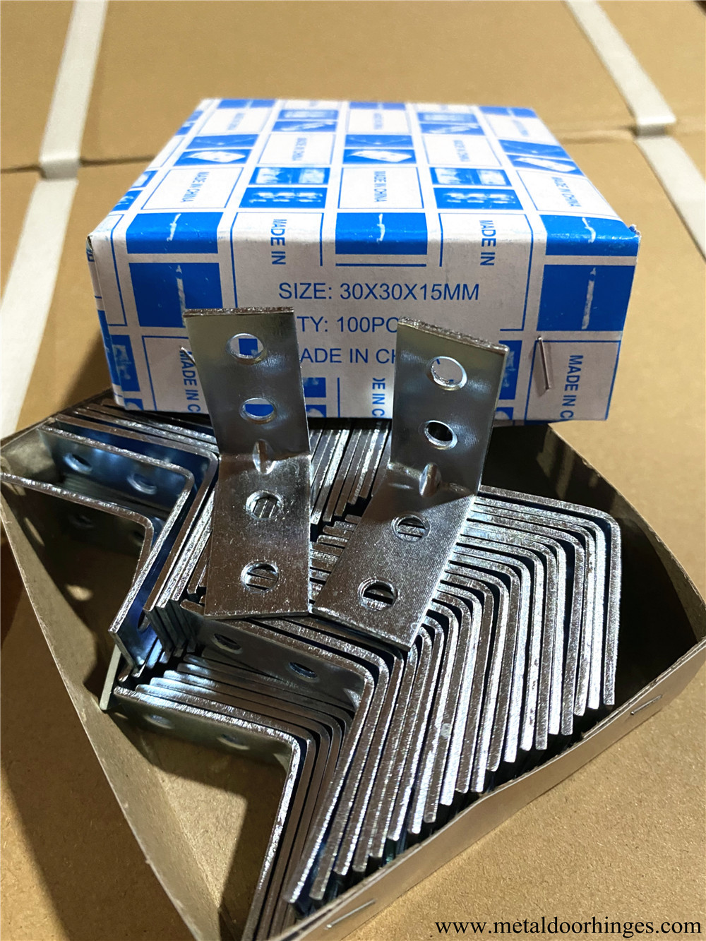 25*25*15*15mm Zinc Plated white color Q195 Angle Bracket straight steel corner brackets For Furniture