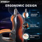 ALINUNU Ergonomic Gaming Chair for Adults Footrest Swivel Chair in Synthetic