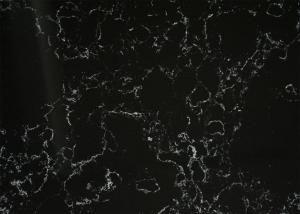 China Black Carrara Quartz Stone Solid Surface For Interior Decoration on sale