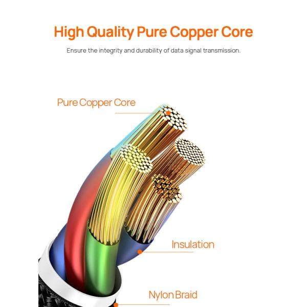 PD 18W MFi Right Angle Lightning Cable Braided IPhone Charger Cord L Shape