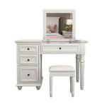 Solid Wood Makeup Cabinet Table E1 Grade High Glossy 18mm Top Thickness