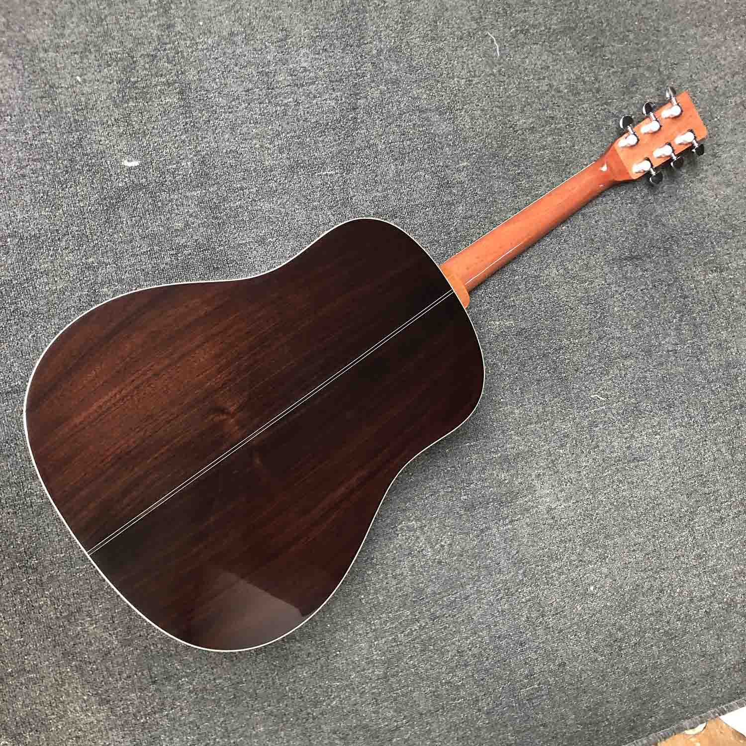 Custom Grand J45AA Solid Wood Acoustic Guitar White Binding in Natural Color