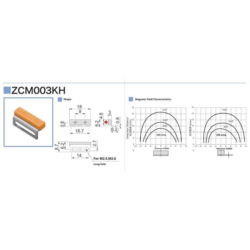 Customizable M2.5 Hole Applicable Switch Magnets for Magnetic Proximity Sensor Long Range Magnetic Field Detection ZCM003KH