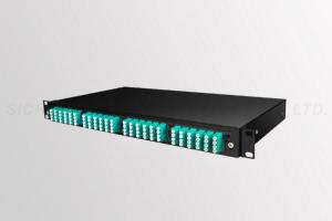 China 19'' LC 96 Port Fiber Patch Panel Rack Mounted 12 / 24 Capacity Within MPO wholesale