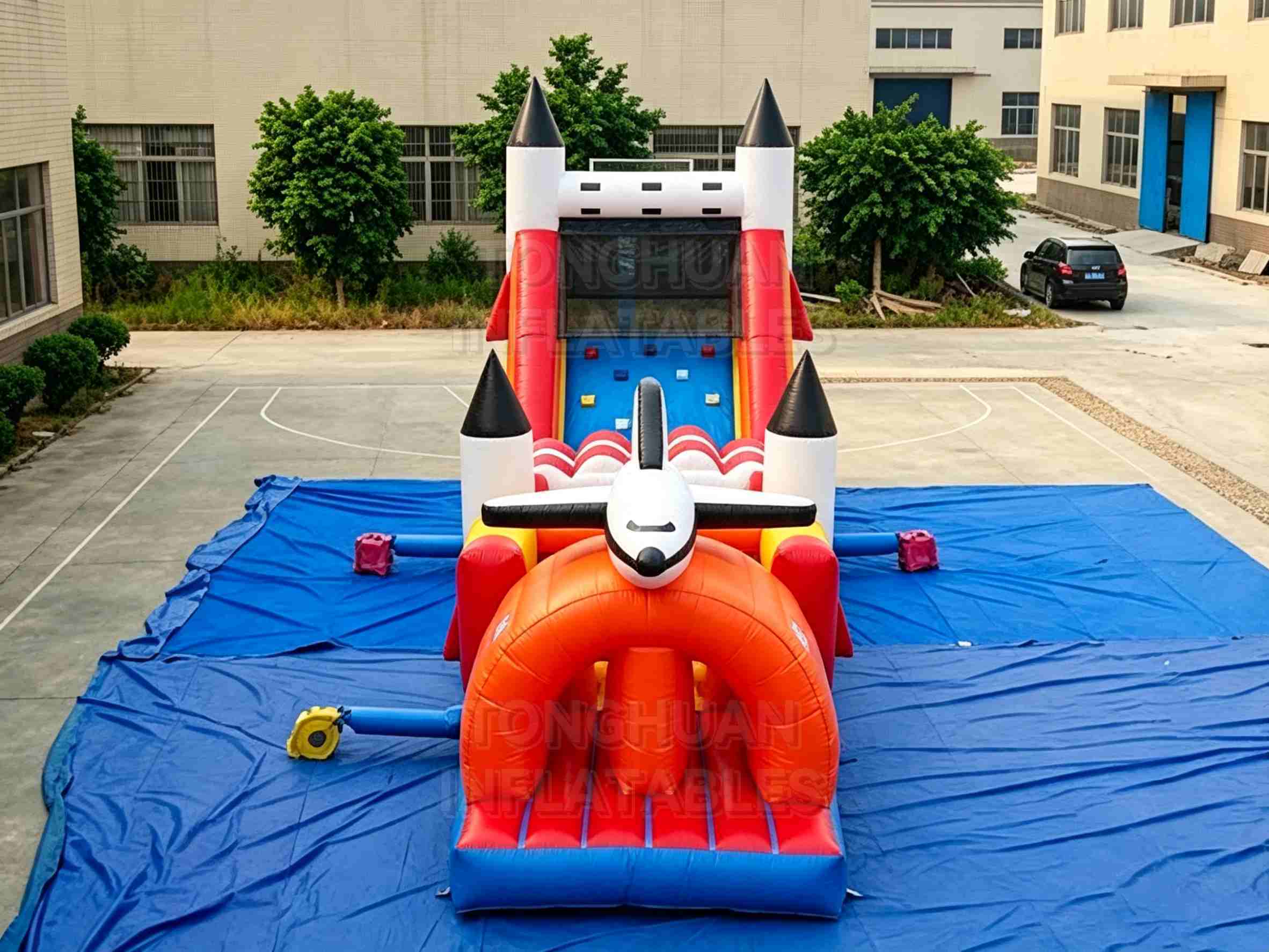 Outdoor Inflatable Obstacle Course Custom Space Shuttle Theme Challenge Combo for Parks Malls Festivals Community Events and Family Entertainment