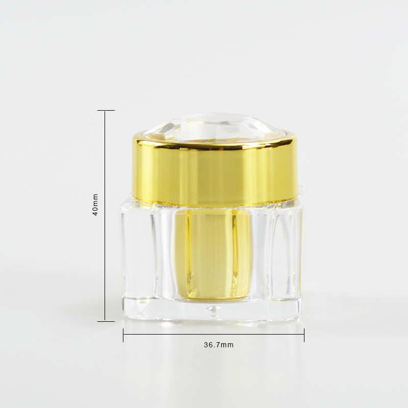 Reusable Cosmetic Packaging Container 10g Gold Eye Cream Acrylic Plastic Jar Material