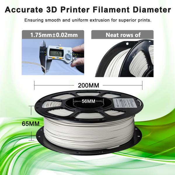 1000g Matte Bone White 1.75mm FDM Forming Technology 3d Printing Filament