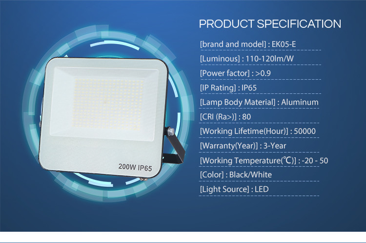 Garden SMD RoHS CE IP66 Waterproof Projecteur Motion Sensor 50w 100w 200w Sport Stadium LED Flood Light Outdoor