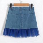 Adjustable Mini Baby Girls Short Denim Skirt Embroidered Customized