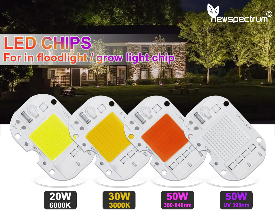 Two Welding Methods Chip Led Cob 50w Driverless Lamp Beads For Grow Light
