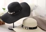 Mesh Inside Women's Floppy Straw Beach Hat Sun Visor Wide Brim Stripe For Summer