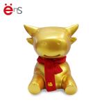Electroplate Golden Plastic Cow Piggy Bank Money Box ASTM F963 Certification ODM