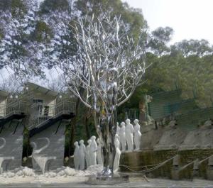 China Mirror Polished Garden Ornaments Sculptures , Metal Yard Sculptures Stainless Steel wholesale