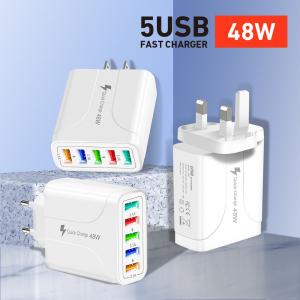 China Portable 48W Fast USB Chargers 5 Port USB Travel Charger Adapter wholesale