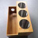 Countertop Bamboo Bathroom Storage Rack Hair Dryer And Straightener Holder