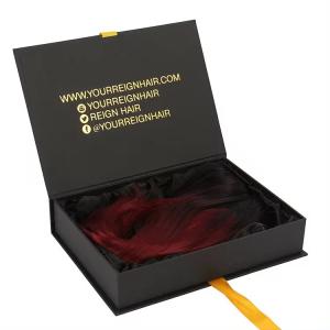 China Matte Black Hair Extension Packaging Box Customizable Hair Bundle Box Packaging wholesale