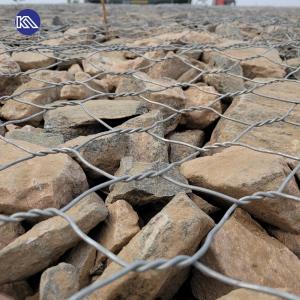 China 20-30 Years Lifespan Durable 80mm X 100mm Galvanized Gabion Wire Mesh Basket for Dam Protection wholesale