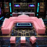 Large 3 Piece Leather U Shaped Sectional Couch For Small Space KTV Privacy