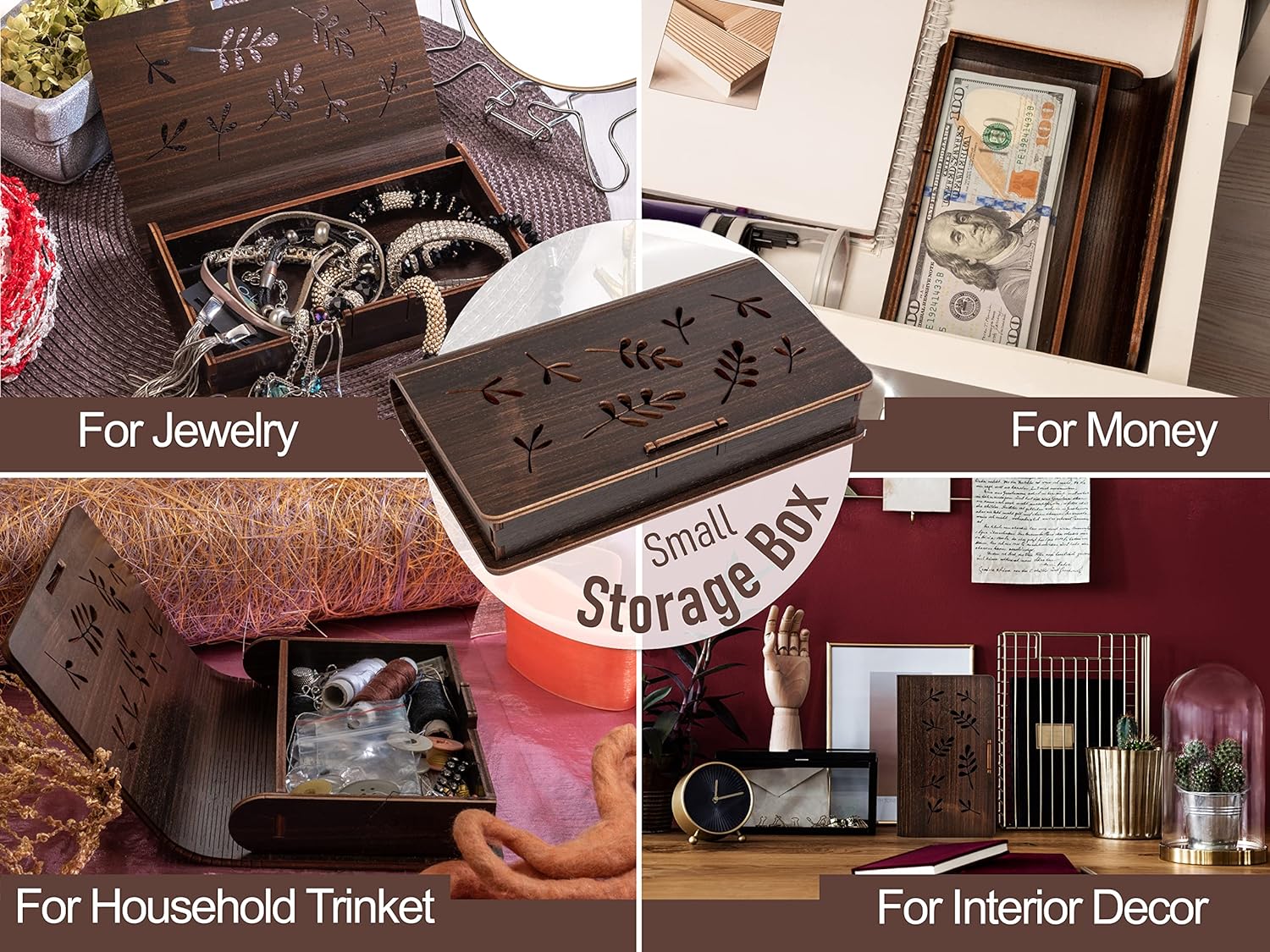 Customized Handmade Wooden Gift Box - Keepsake Memory Box, Unique Gift Box holder for Jewelry, Gift card, Him or Her